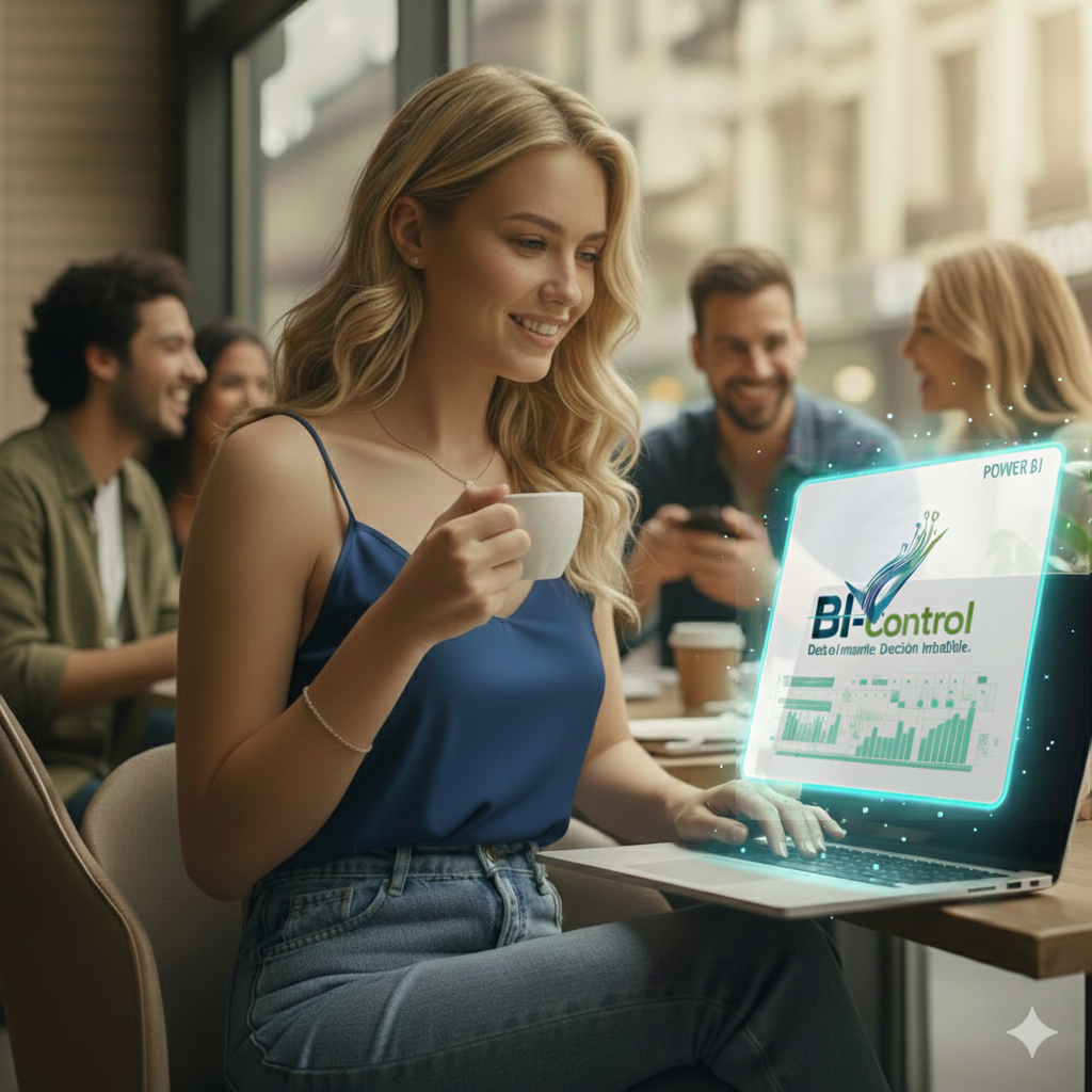 Equipo de trabajo viendo datos en un laptop, representando el trabajo colaborativo.